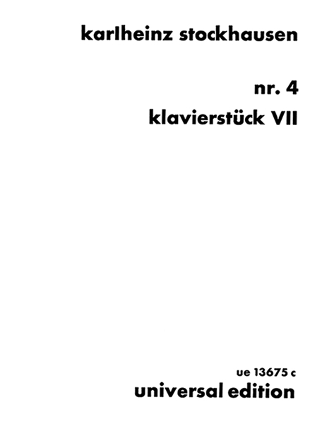 KLAVIERSTÜCK VII