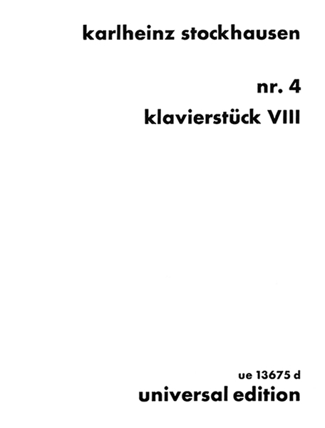 KLAVIERSTÜCK VIII