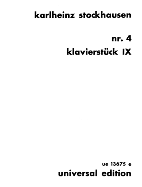 KLAVIERSTÜCK IX